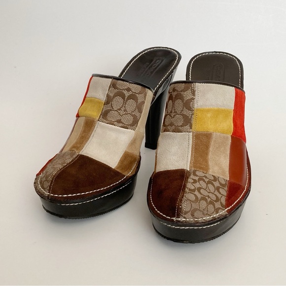 Coach Kieran Patchwork Slip On Clogs - Picture 2 of 9